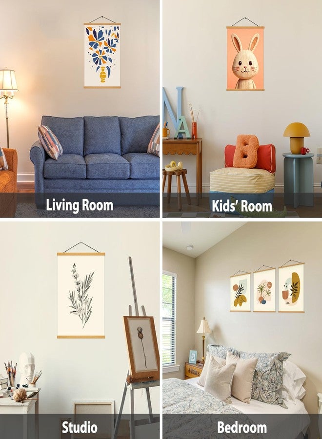 HONKKI إطار تعليق مغناطيسي للملصقات مقاس 11x17 و11x15 و11x11 بوصة، مناسب لملصقات الأفلام والموسيقى، ولوحات جدارية، عبوة من قطعتين من إطارات الصور الخشبية للوحات قماشية كبيرة الحجم، وديكور خرائط ماسية، وحامل صور معلق على شكل لافتة تقويم لغرفة المعيشة. - Image 5